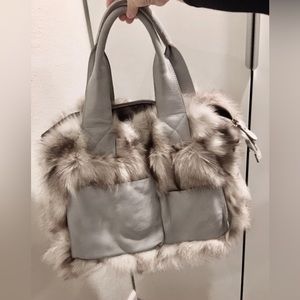 Real Leather Fur Hand Bag Corss Bag